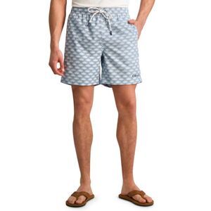 NWT BEN SHERMAN Classic Fit Wave Print Swim Trunks Blue Swimsuit Shorts Size XXL